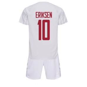 Denmark Christian Eriksen #10 Replica Away Stadium Kit for Kids World Cup 2022 Short Sleeve (+ pants)